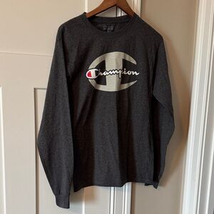 Champion Men's Charcoal Long Sleeve Tee